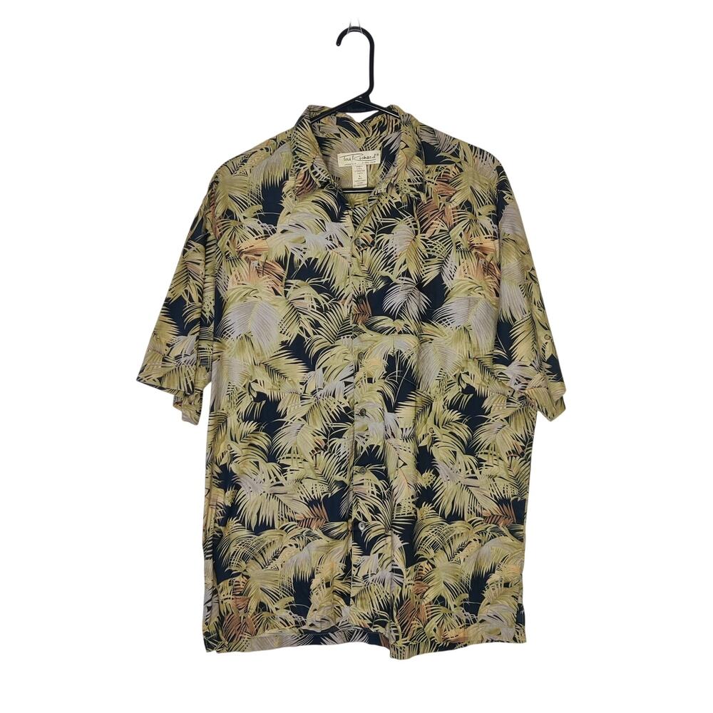 Vtg Tori Richard Cotton Lawn Cabana Shirt Palm Leaf Aloha Print Large Hawaiian